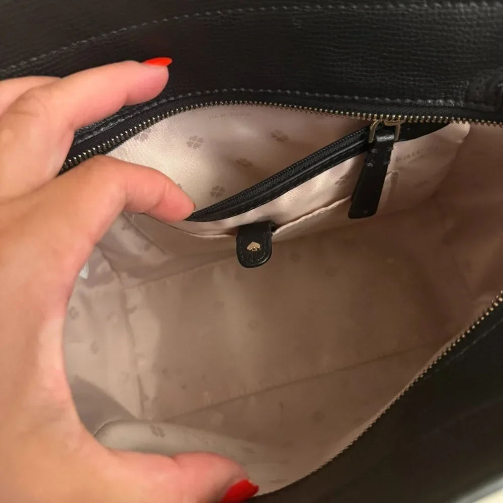 Kate Spade New York Sydney Satchel Crossbody Black Pink Gold Medium Tote